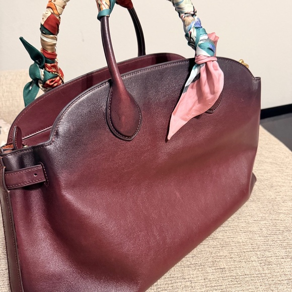 COACH, the Soft Empire 40 Leather Carryall Satchel Bag- Merlot - Picture 9 of 10